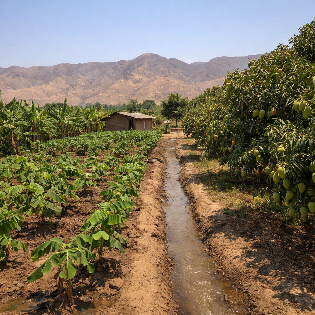 Parcela de agricultor en el norte de Peru